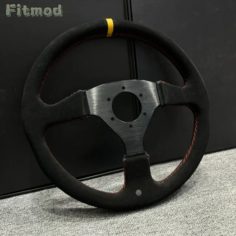 SP14-inch 350MM JDM Racing Monte CarloSP Steering Wheel Rally Drift Genuine Leather Suede Modified Steering Wheel PCD70MM