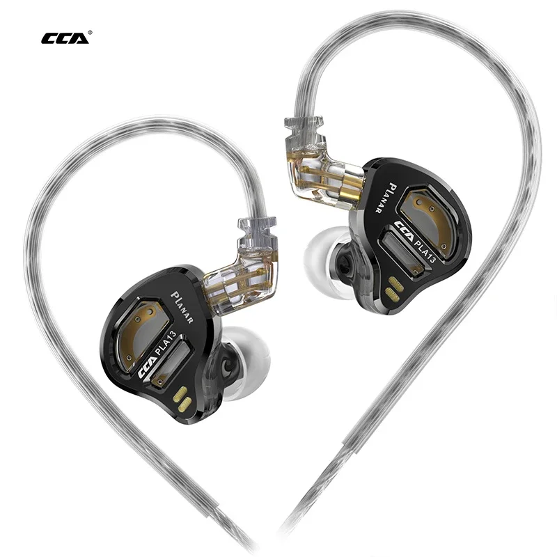 

CCA PLA13 in Ear HiFi Headphones 13.2MM Planar Driver Metal Wired Monitor Earphone Music Bass Sport Orthodynamic with Mic