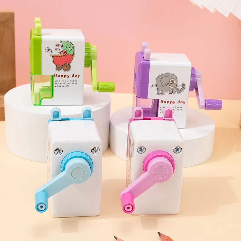 Cute Cartoon Animal Single Hole Machine, Sharp Pencil Sharpener, Ferramentas de corte manuais, Papelaria para alunos do ensino primário