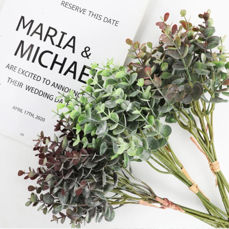 6PCs Artificial Eucalyptus Branches Fake Green Plant Eucalyptus Bouquet for DIY Flower Arrangement Wedding Party Home Decor