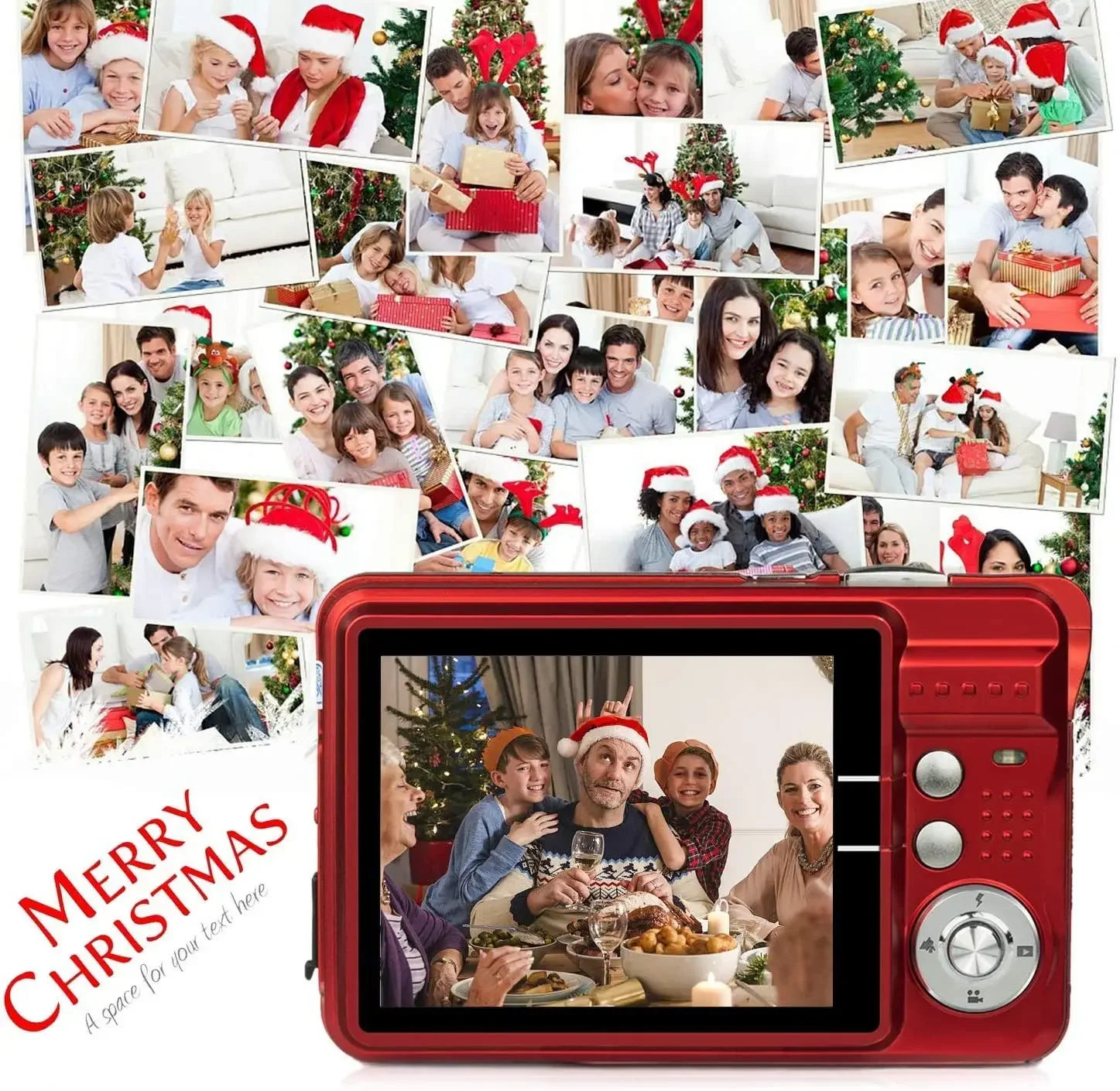 HD Mini Câmeras Digitais para Crianças, Apontar e Atirar Câmeras Digitais para Estudantes e Iniciantes, Presentes de Natal