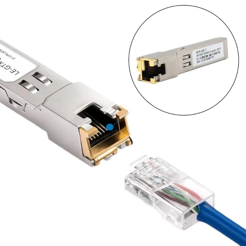 L4MD SFP Modul RJ45 Switcher 1000Base 10/100/1000M SFP ke RJ45 Modul Ethernet Tembaga Gigabit SFP Transceiver Adapter