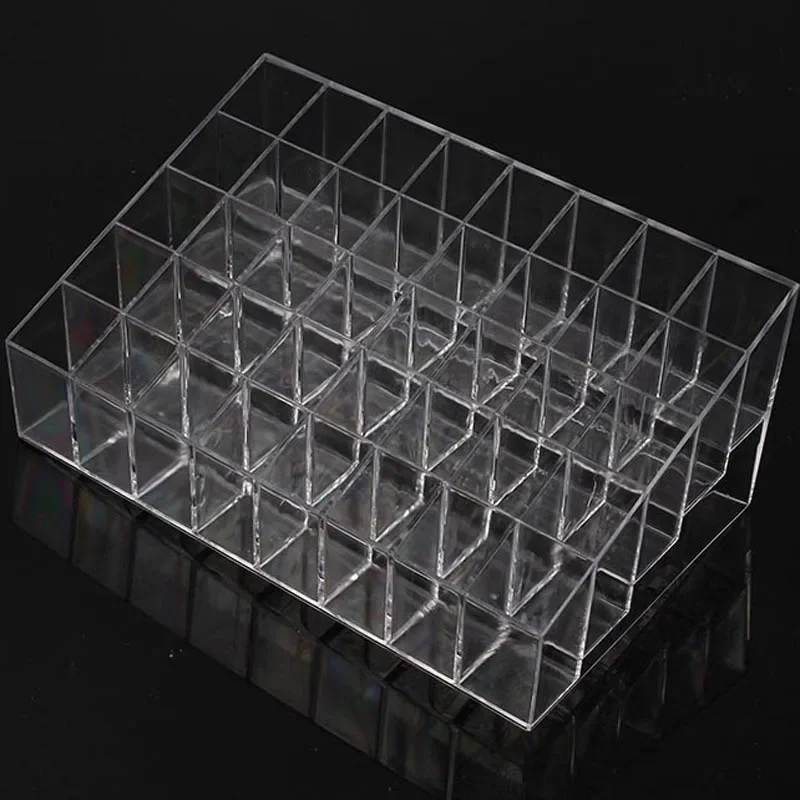 Trapezoid Clear Makeup Display 40 Lattices Lipstick Stand Case Cosmetic Organizer Holder Box Hot Sale High Quality