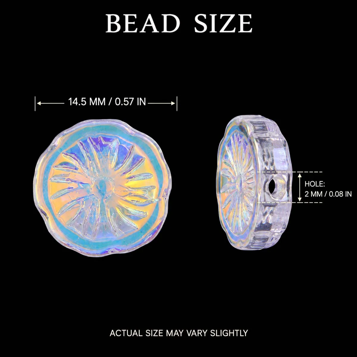 14.5mm Glass Ultra-Bright Wheel Beads Crystal Handmade DIY Jewelry Making Loose Bead Bracelets Necklaces Decorative Accessories