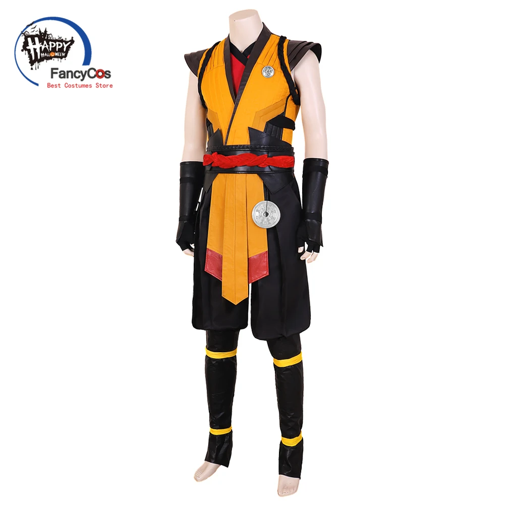 Scorpion Cosplay Mortal Kombat 1 Cosplay Kuai Liang kostium MK 1 pełny Scorpion Man Cosplay kostium na Halloween spersonalizowany karnawał