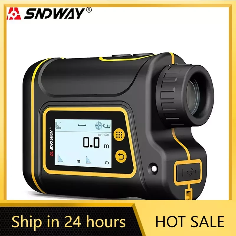 SNDWAY Rangefinder For Hunting Golf Laser Range Finder Golf Distance Meter Hunting Telemeter Roulette With Flag-Lock 1000/1500M