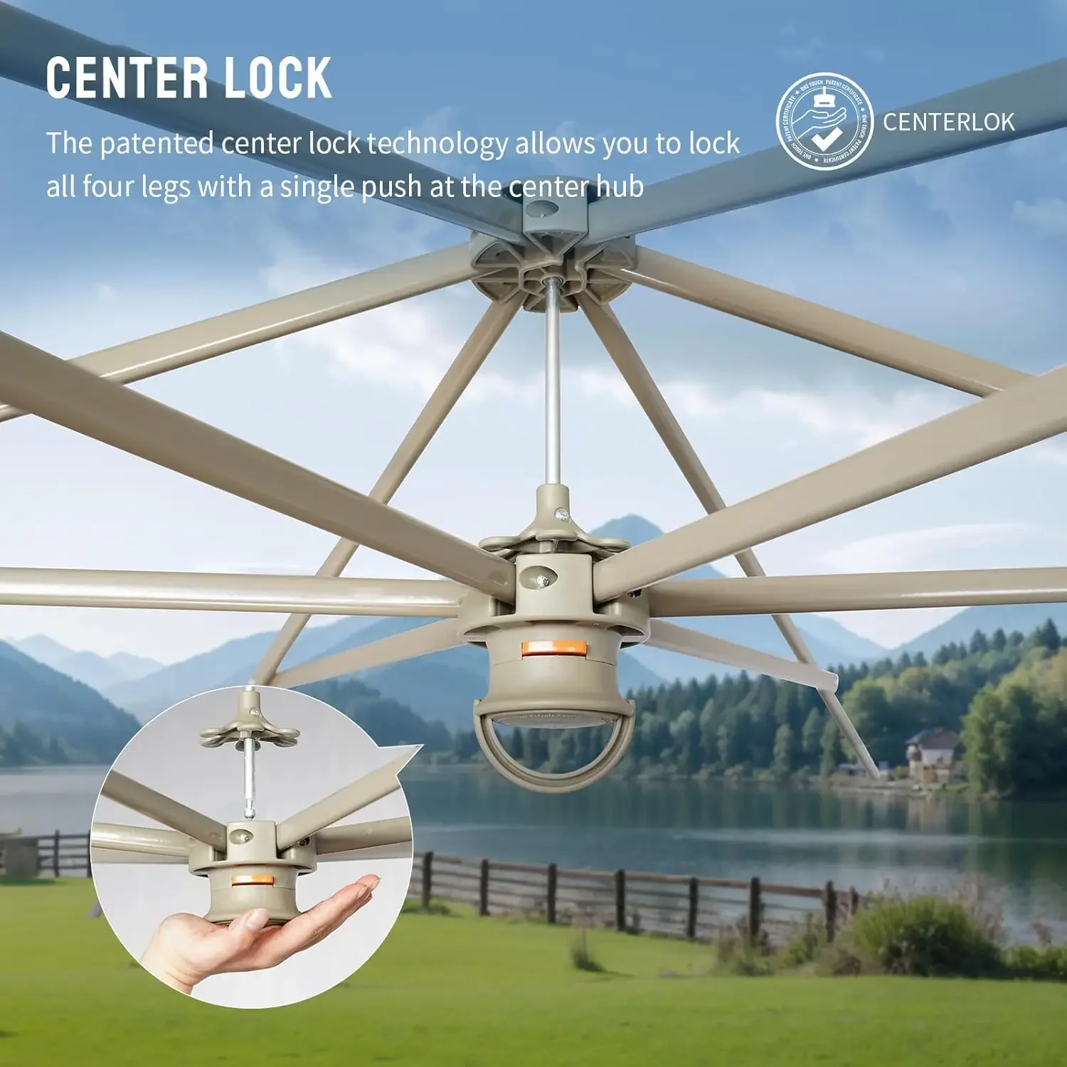 [الأسهم المحدودة! ] شرفة منبثقة مقاس 13 × 13 مع شبكات البعوض، قفل مركزي حاصل على براءة اختراع، شرفة محمولة مكونة من 6 جوانب، نسيج مطلي بالفضة 300D