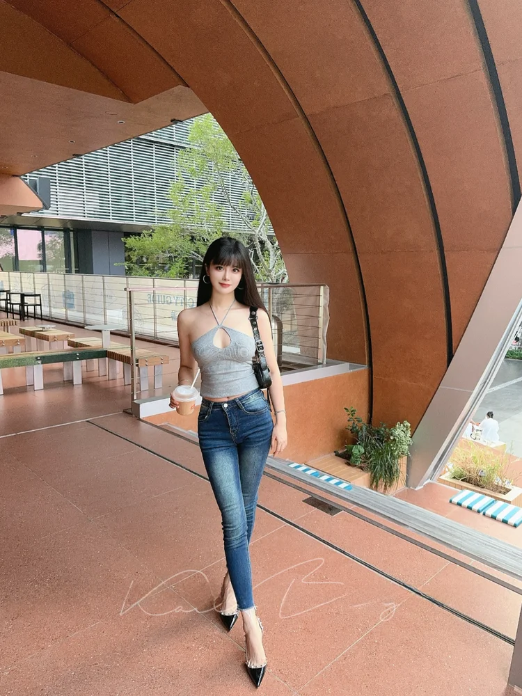 

High Waist Skinny Jeans Women's Retro Blue Waed Elastic Body ape Korean Sle Hot Girl Nine Point Small Foot Pants