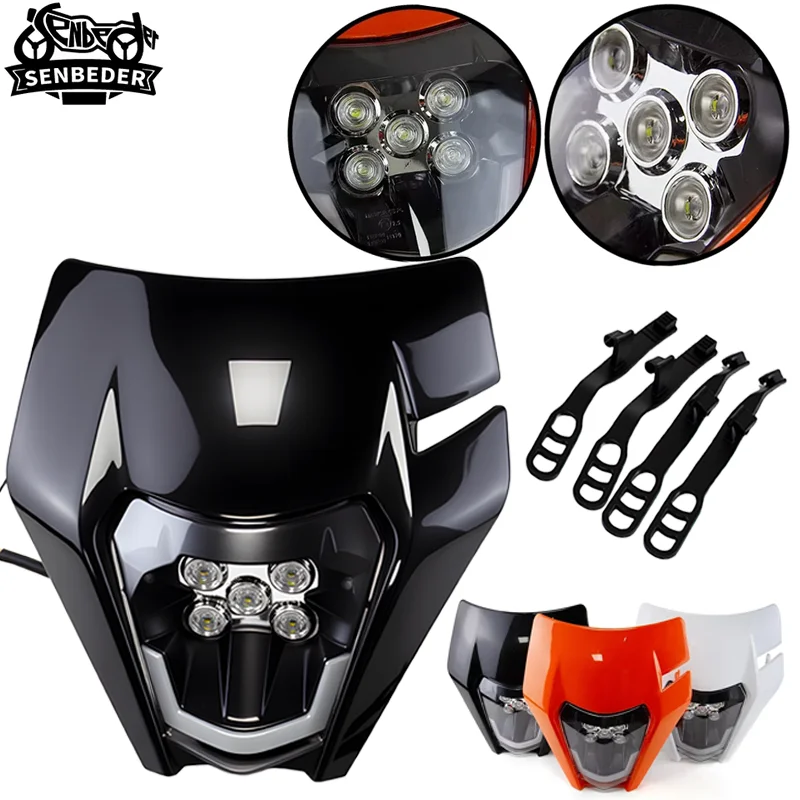Placa de faro LED para KTM EXC EXCF SX XC 125 150 250 350 450, accesorios para motocross, moto de cross, enduro, máscara para motocicleta