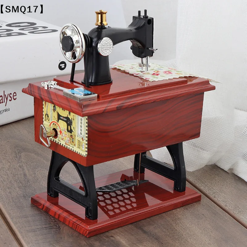 Sewing Machine Music Box Retro Sewing Clockwork Home Crafts Decoration Gift【SMQ】