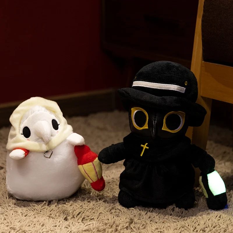 ตุ๊กตาหมออีกาฮาโลวีน ของตกแต่งเทศกาล ตุ๊กตาเรืองแสง หมอนอิงนุ่ม ของขวัญสำหรับเด็ก