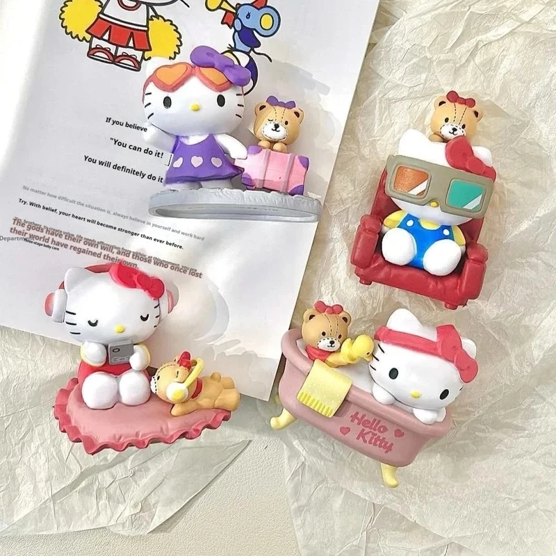 

Новинка в наличии Lovelyweek Holiday Kt Cat Series, модные игрушки, слепая коробка, кавайные мини-фигурки, автомобильные украшения, милые подарки-сюрпризы для девочек