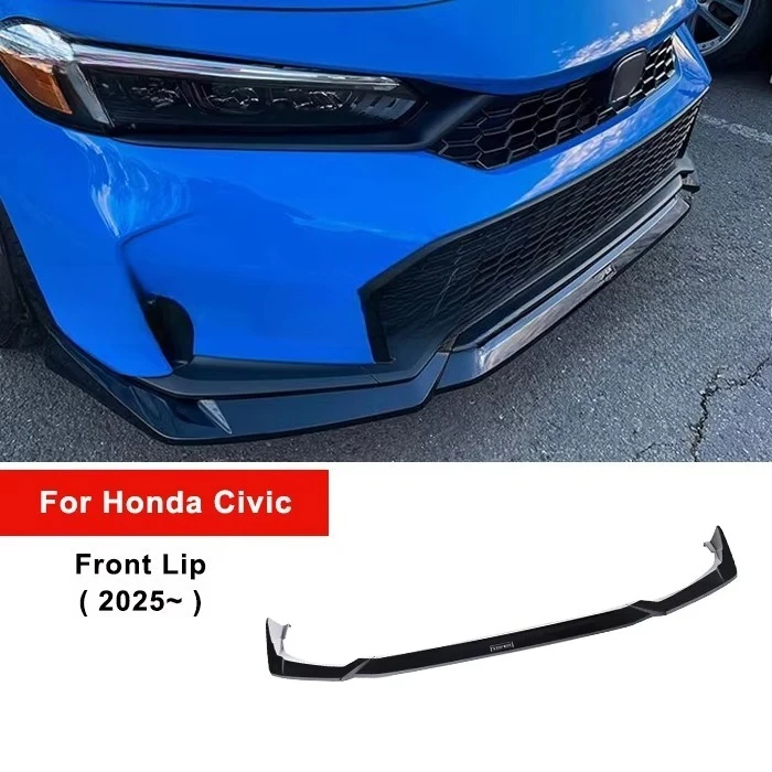 طقم هيكل لسيارة Civic 2025 المصنع مباشرة لامع أسود 3-قطعة ملحقات خارجية مصدات السيارة طقم هيكل الشفاه #2