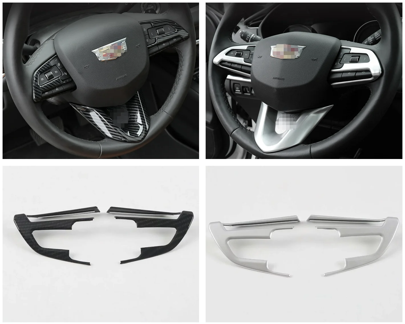 For Cadillac XT4 2019 - 2022  Accessories Steering Wheel Button Frame Decoration Cover Trim Fit