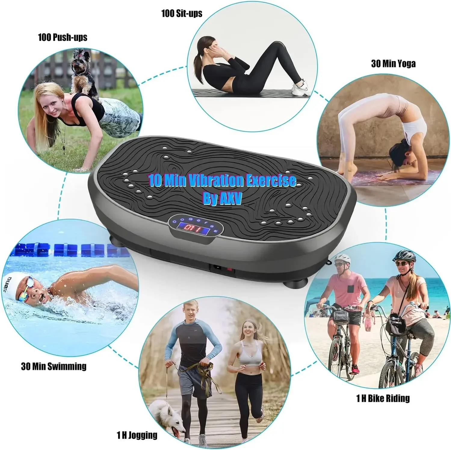 2024 Hot Sale Whole Body Workout Power Vibration Plate Exercise Machine for Weight Loss Shaping Toning Wellness Home Gyms