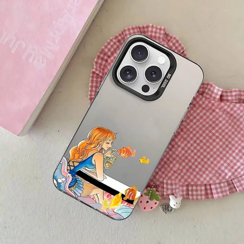 One Piece Nami Phone Case For IPhone 17 16 15 14 13 12 11 Pro Max Plus Color Shockproof Back Silver Cover