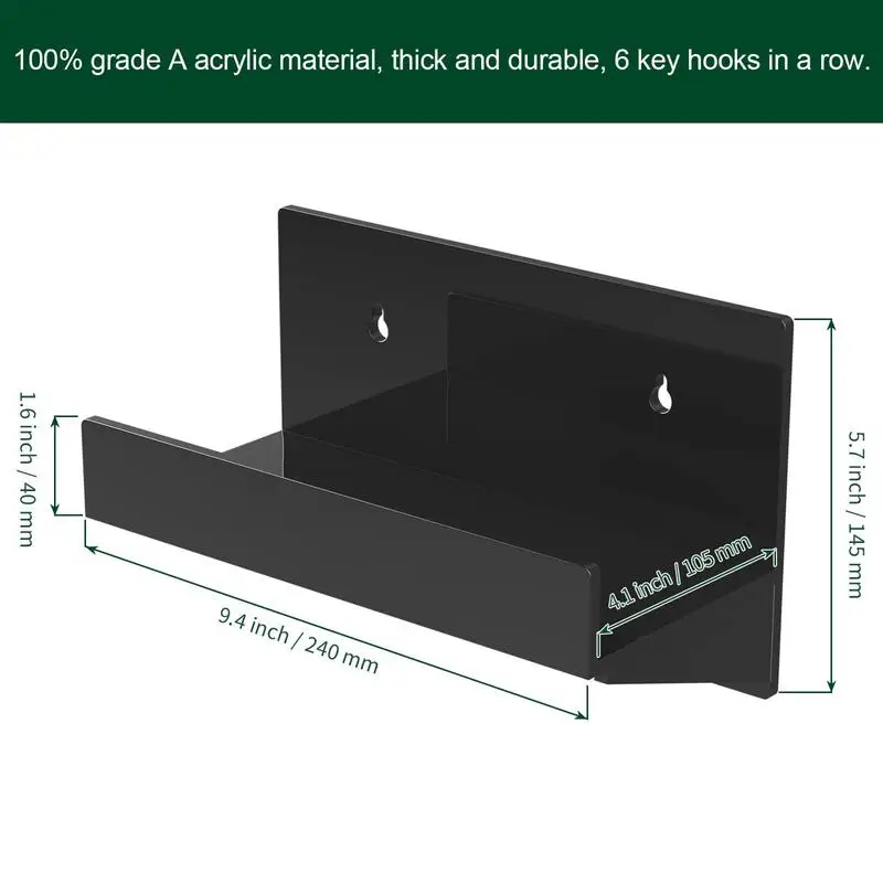 مفتاح الرف جدار جبل واضح الاكريليك مدخل مفتاح الرف مع 6 السنانير الرف تخزين جدار المنظم لغرفة المعيشة المطبخ المدخل