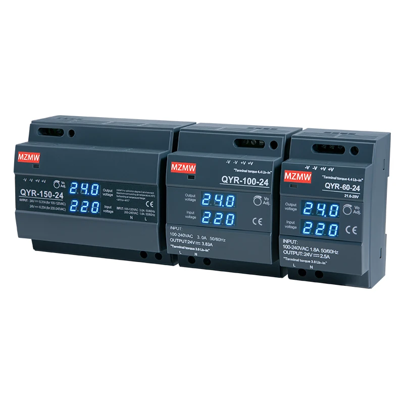 Imagem -05 - Mzmw-fonte de Alimentação Comutada Qyr60w 100w 120w Trilho Din Ac-dc 12v 24v Display Digital Industrial para Faixa de Luz Led