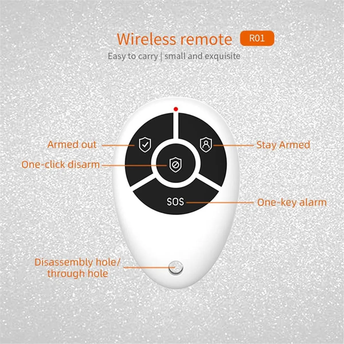 433MHz High Quality Portable 4 Buttons Keychain Wireless Remote Control for WIFI GSM Home Burglar Security Alarm System