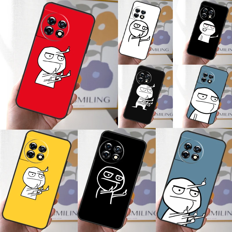 Funny Man Middle Finger Case For OnePlus 12R 10T 8T 9R 10R OnePlus 12 11 9 10 Pro Nord CE 2 3 Lite N10 N20 N30 Cover