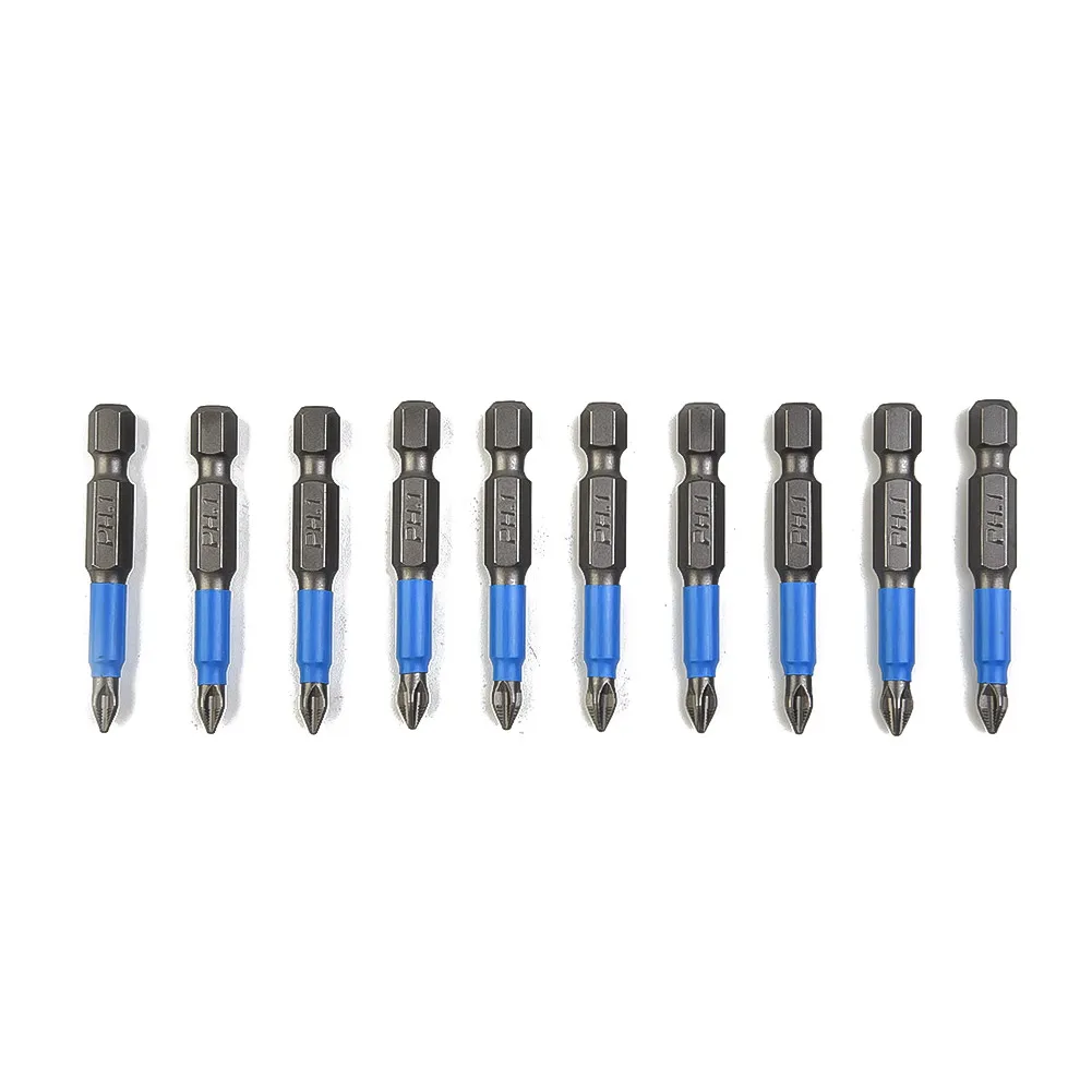 

10pcs Screwdriver Bits 50mm Non Slip Screwdriver Bit Magnetic Single Head PH1/PH2/PH3/PZ1/PZ2/PZ3 9255 Alloy Steel