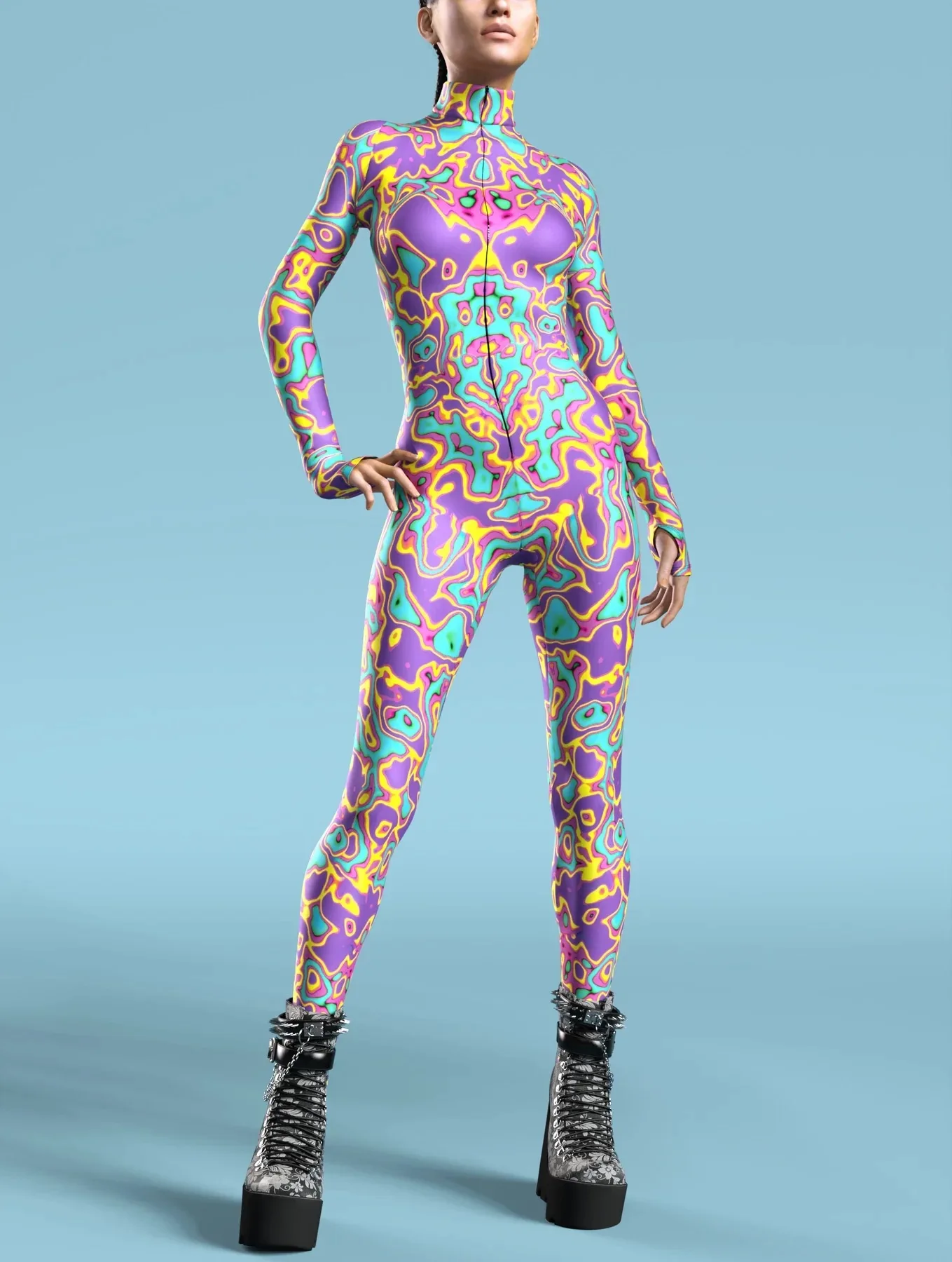Damen Herren Muskel-Mensch Wüste Dazzle in Sieben Farben 3D-Druck Verkleidungs-Jumpsuit Halloween-Party Cosplay-Kostüme Outfit – Detail 10