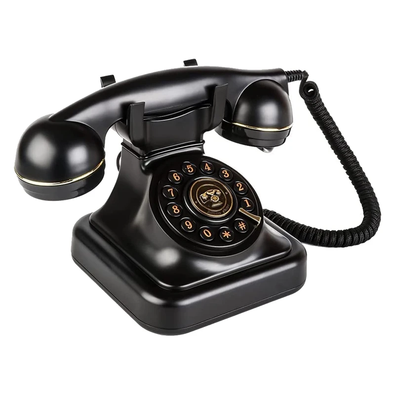 New Retro Landline Telephone,Old Fashioned Vintage Landline Phones With Classic Metal Bell Retro Telephone For Home Office