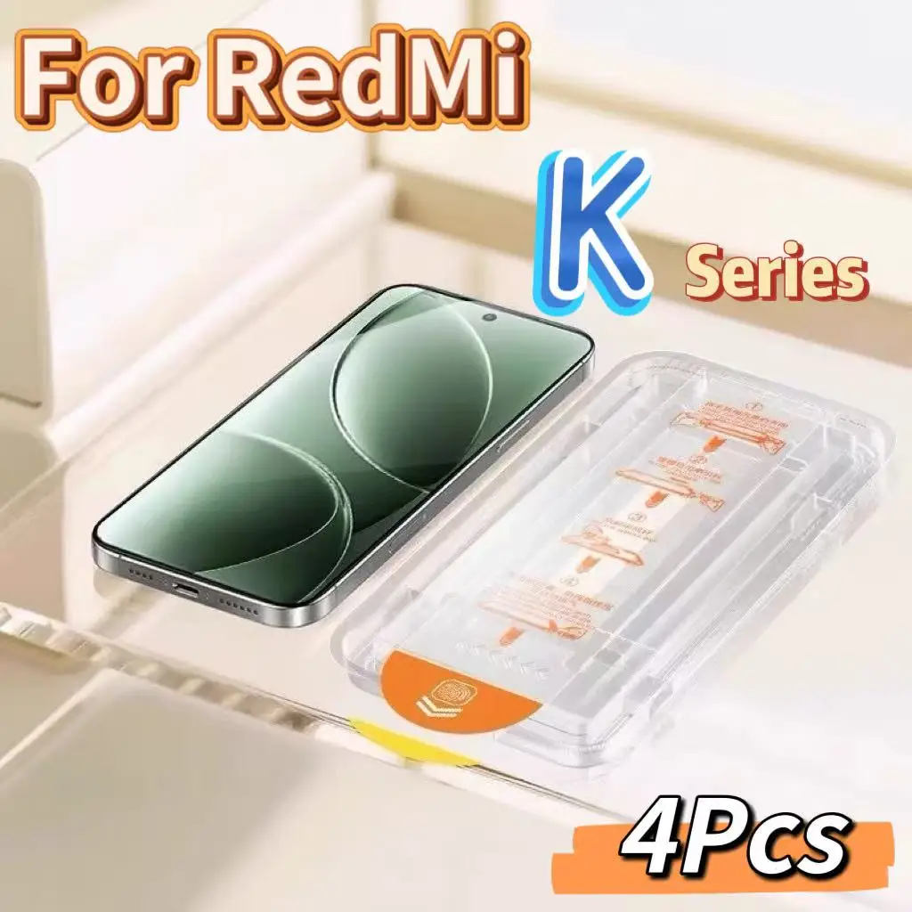 

HD Tempered Glass Screen Protector for Redmi K Series, High Definition, Dust-Free & Bubble-Free, 4-Pack