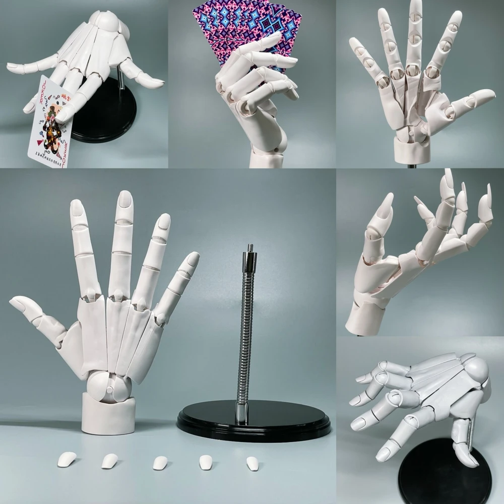 1 1 Scale Articulated Human Hand Model Super Movable Fingers with Stand White Gray Hand for Drawing Sketching Art Reference Gift