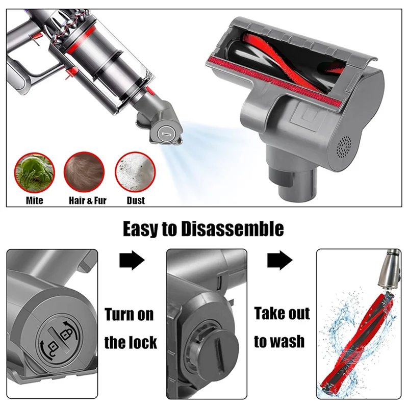 

A76X-For Dyson Vacuum Cleaner Accessories For Dyson Vacuum Cleaner Electric Brush Head Sweeper Replacement Parts