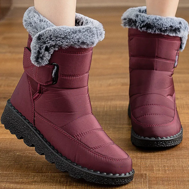 Women\'s Boots Wedge Heels Winter Boots With Fur Warm Snow Boots 2024 Trend Winter Shoes Women Platform Winter Footwear Female