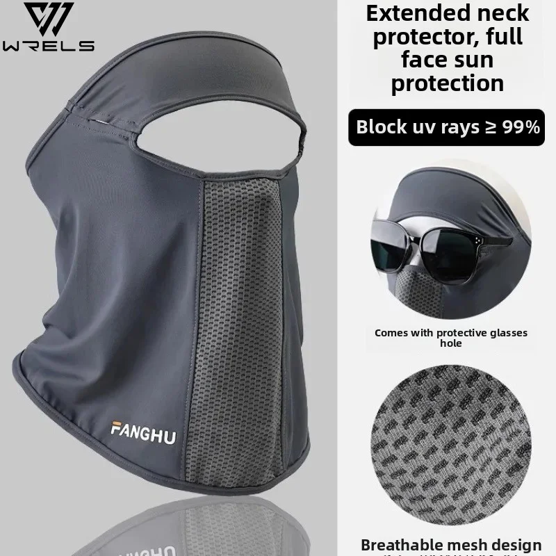 Facial Gini Summer Sports Ear Cord Scarves Mask Neck Protection Anti-UV Ice Silk Sunscreen Mask Face Veil with Eyeglass Hole