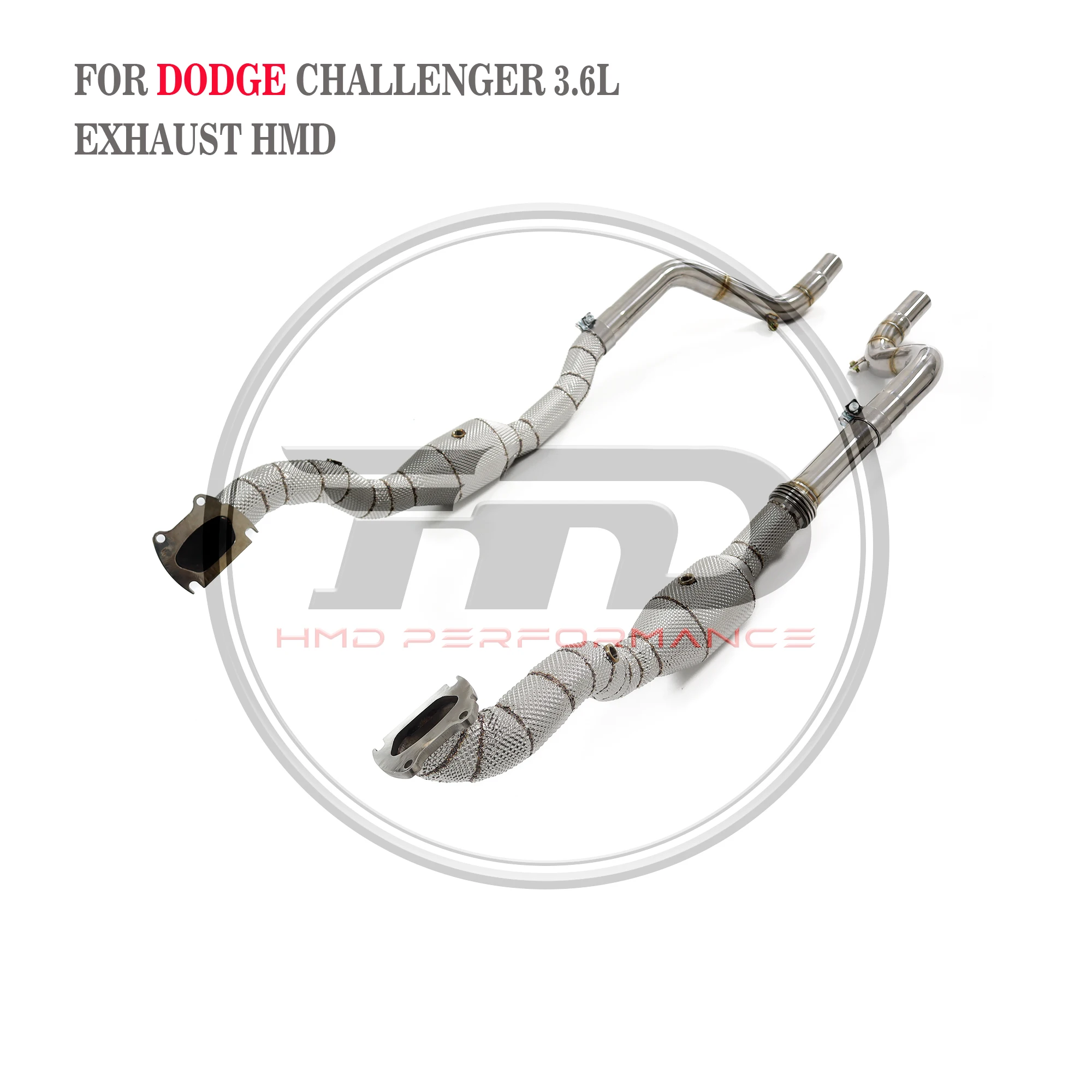 

High Quality Downpipe For Dodge Challenger 3.6L Stainless Steel Exhaust System Heat Shield High Flow Performance Racing Pipe HMD
