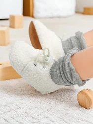Infant Baby Boy Girl Cozy Fleece Bootie Newborn Stay On Slipper Winter Warm Gripper Non-Slip Crib Shoes