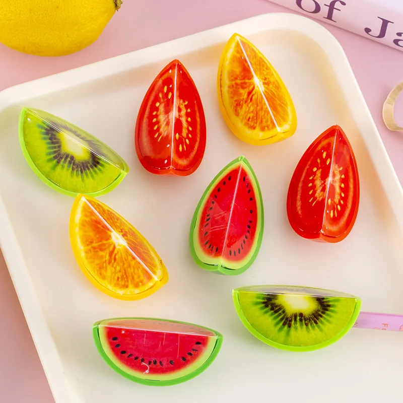 2Pcs Kawaii Fruit Watermelon Pencil Sharpener Children\'s Gifts School Supplies Back To School Korean Stationery