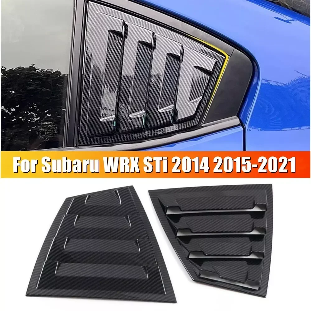 For Subaru WRX STi 2015-2021 Car Rear Louver Window Side Shutter Cover Trim Sticker Vent Scoop ABS Carbon Fiber Accessories ABS