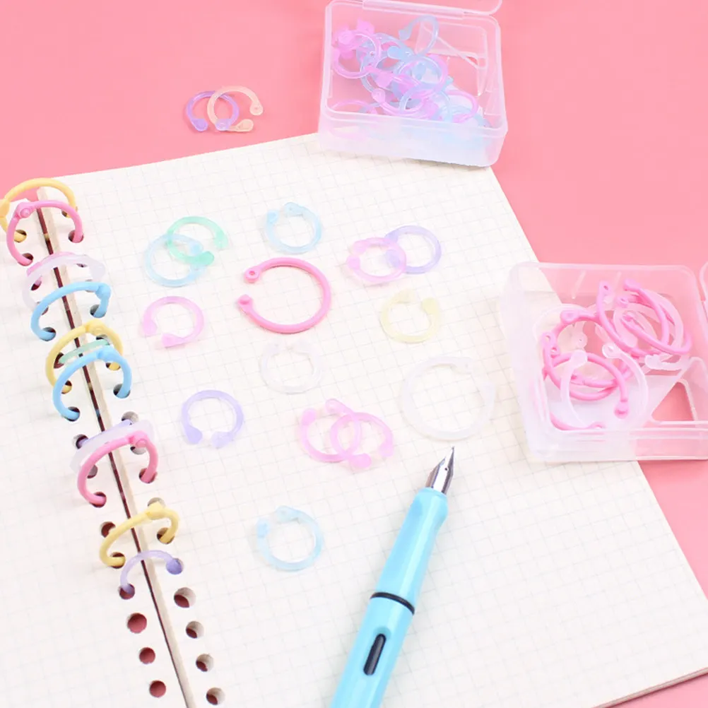 60Pcs Reliable Plastic Book Rings Sturdy Binder Circles for Notebook Planner Organization Home Office School Portable Book