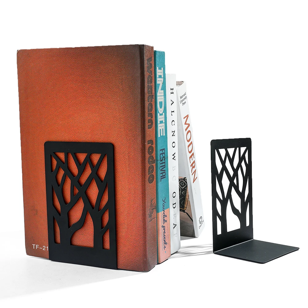 Imagem -03 - Treeking Desktop Bookends para Escritório Book Organizer Home Iron Book Ends Book Rack Stand Shelf Pcs