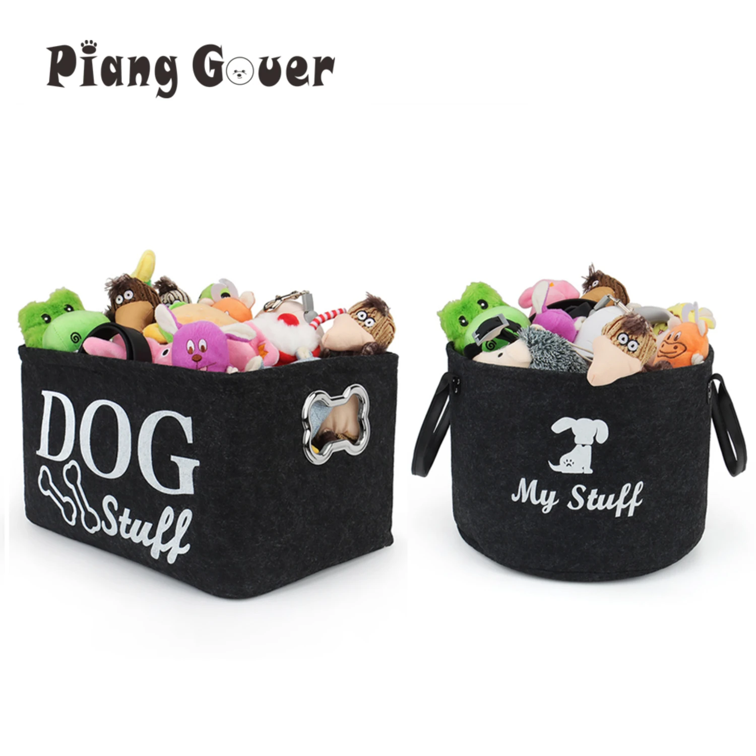 New Dog Toy Basket - Cute Clothes Storage Container for Pet Accessories, Box Shelf to Organize Stuff and Sundries - Large Bin Ca