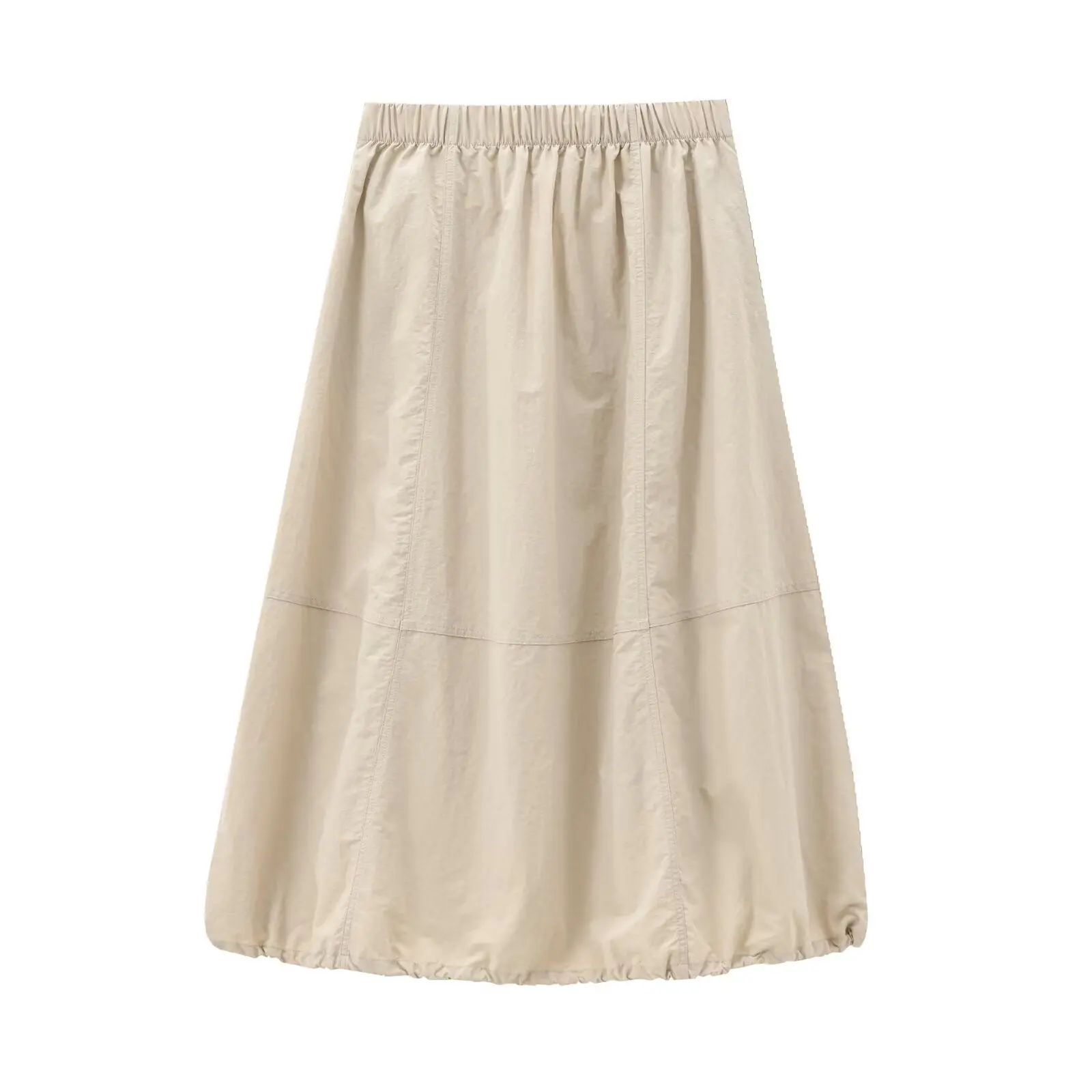 Maxdutti  2024 Autumn Minimalist Khaki Straight Leg Skirt For Casual Commuting Elegant Skirt Women