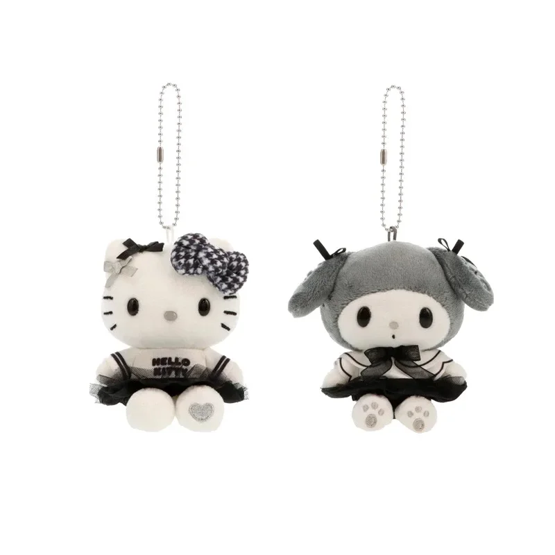 

Sanrio My Melody Black and White Impression College Cartoon Plush Toys Hello Kitty Keychain Backpack Pendant Decoration Gift