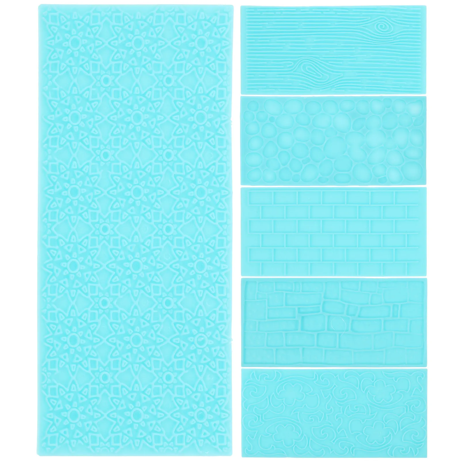 6Pcs Clay Texture Mat Plastic Dough Impression Pad for Polymer Clay Jewelry Making Pottery Printing Mat Embossed Pressing Craft