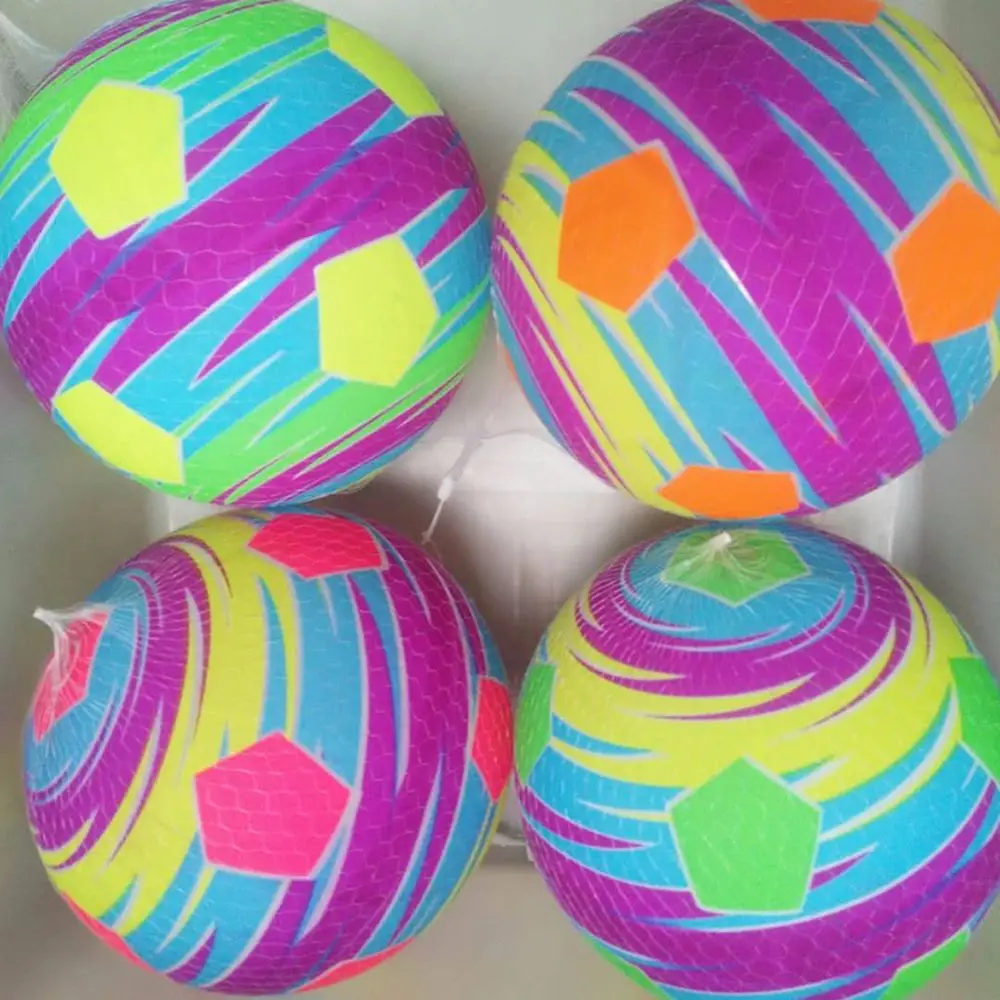 Fluorescência de duas cores crianças brinquedos presentes pai criança esportes borracha inflável bola de praia arco-íris vôlei