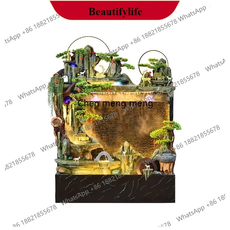 

G153 Water curtain wall flowing water ornament circulating water hotel screen rockery landscape lucky courtyard landscaping