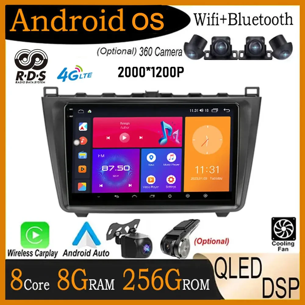 

Android 14 Car Radio Multimedia Player GPS Navigation For Mazda 6 Ⅱ GH 2007 - 2012 Carplay Head Unit Audio Stereo Auto Wifi BT