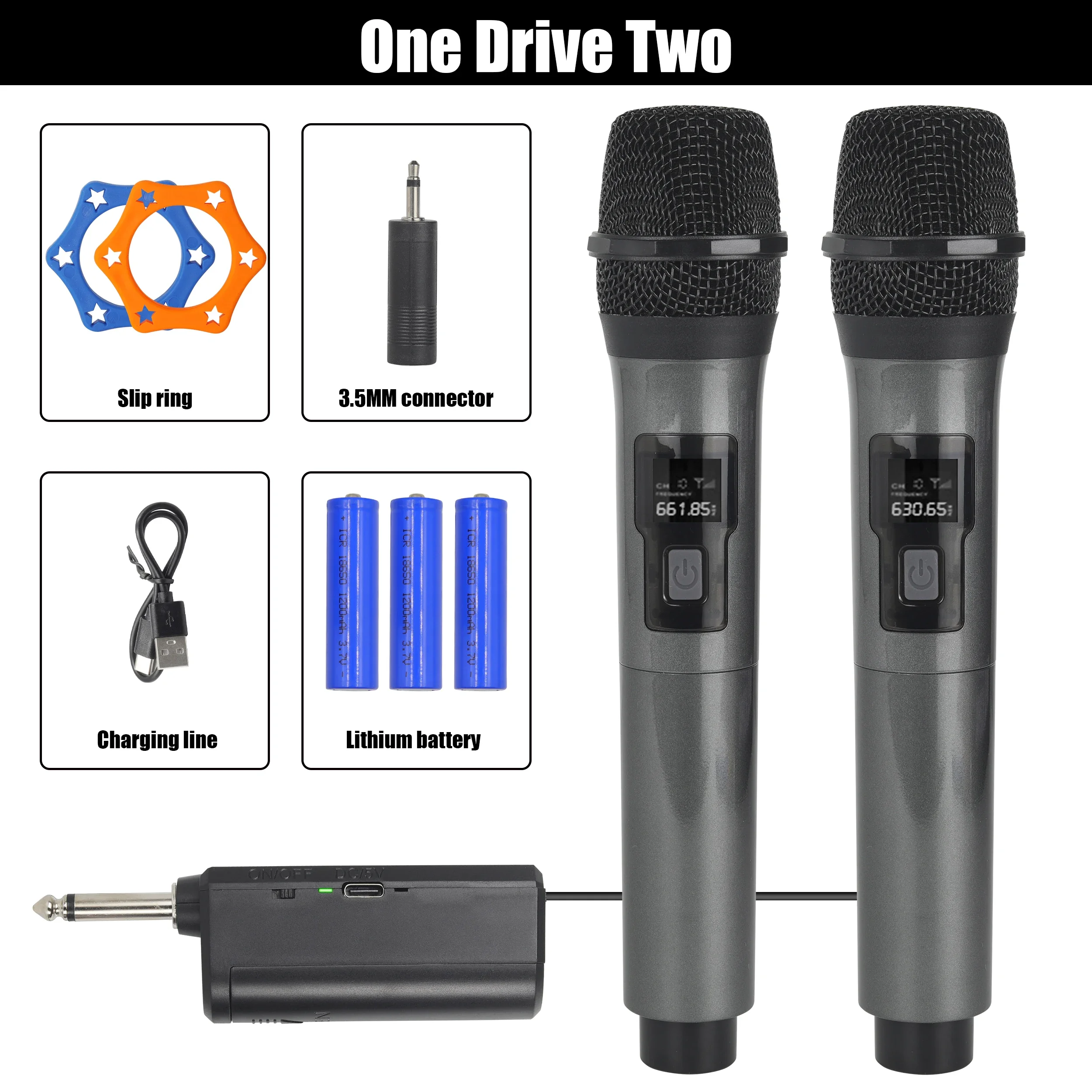 

2 Channels Wireless Microphone UHF Fixed Frequency Handheld Mic Micphone For Party Karaoke Professional Church Show Meeting