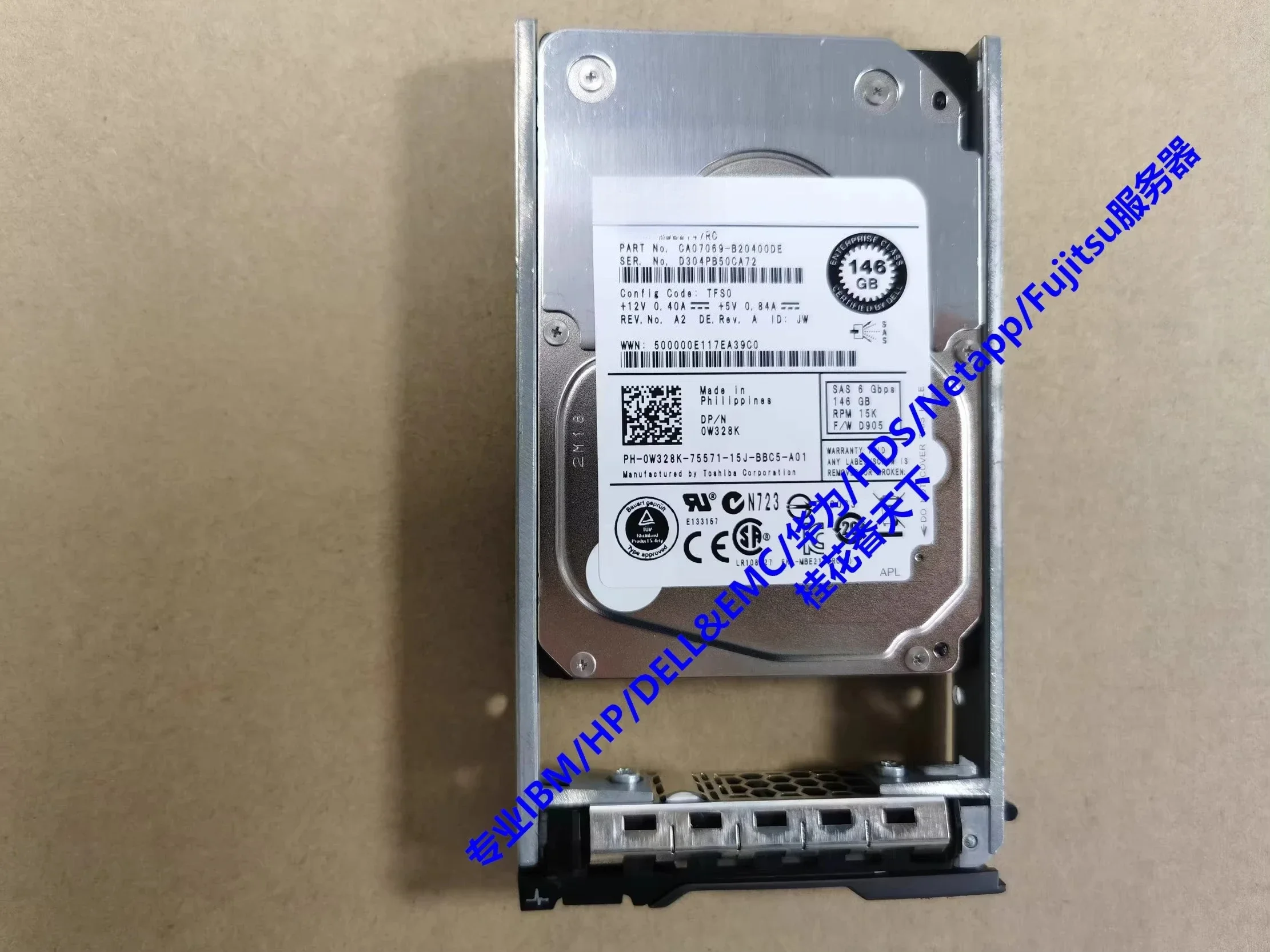 

Used For Dell 146G 15K SAS 2.5 inch 0W328K 61XPF 6DFD8 X162K Hard Drive