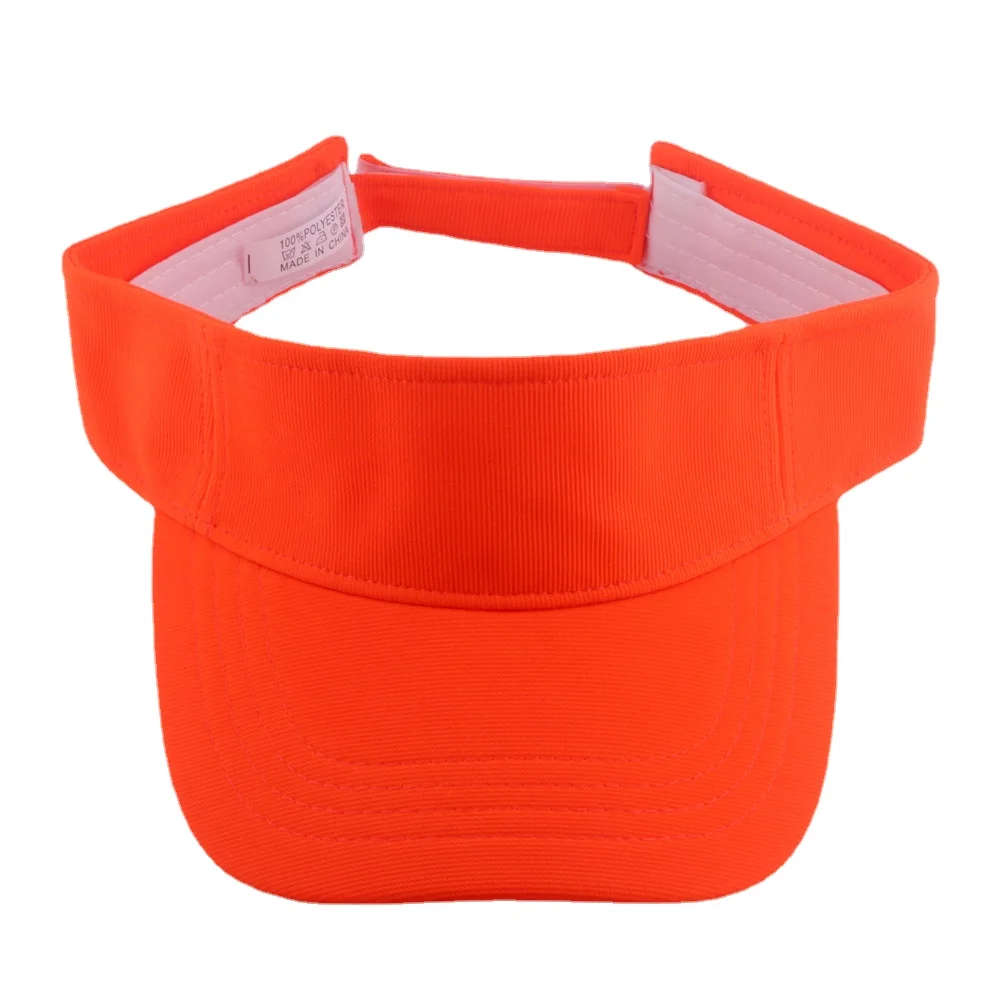 Bright Vibrant Neon Yellow Orange Sun Visor Cap Summer Hat Plain Blank Visors for Women Men Golf Jogging Running