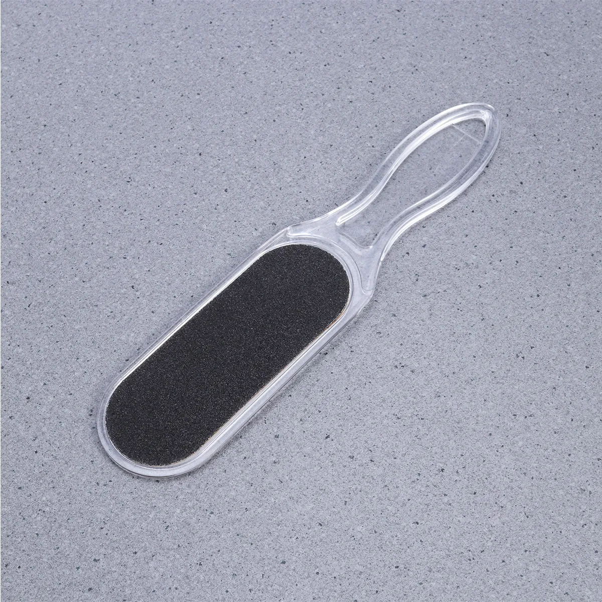 Lightweight Double-Sided Foot File Callus Remover Pedicure Tool Featuring Clear Plastic Ergonomic Handle for