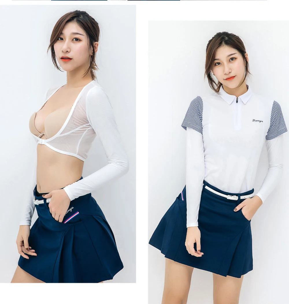 Outdoor Women Light Breathable Bottoming Shirt Golf Cooling Shawl Summer Sun Protection Arm Ladies Long-Sleeved Vests Cothing